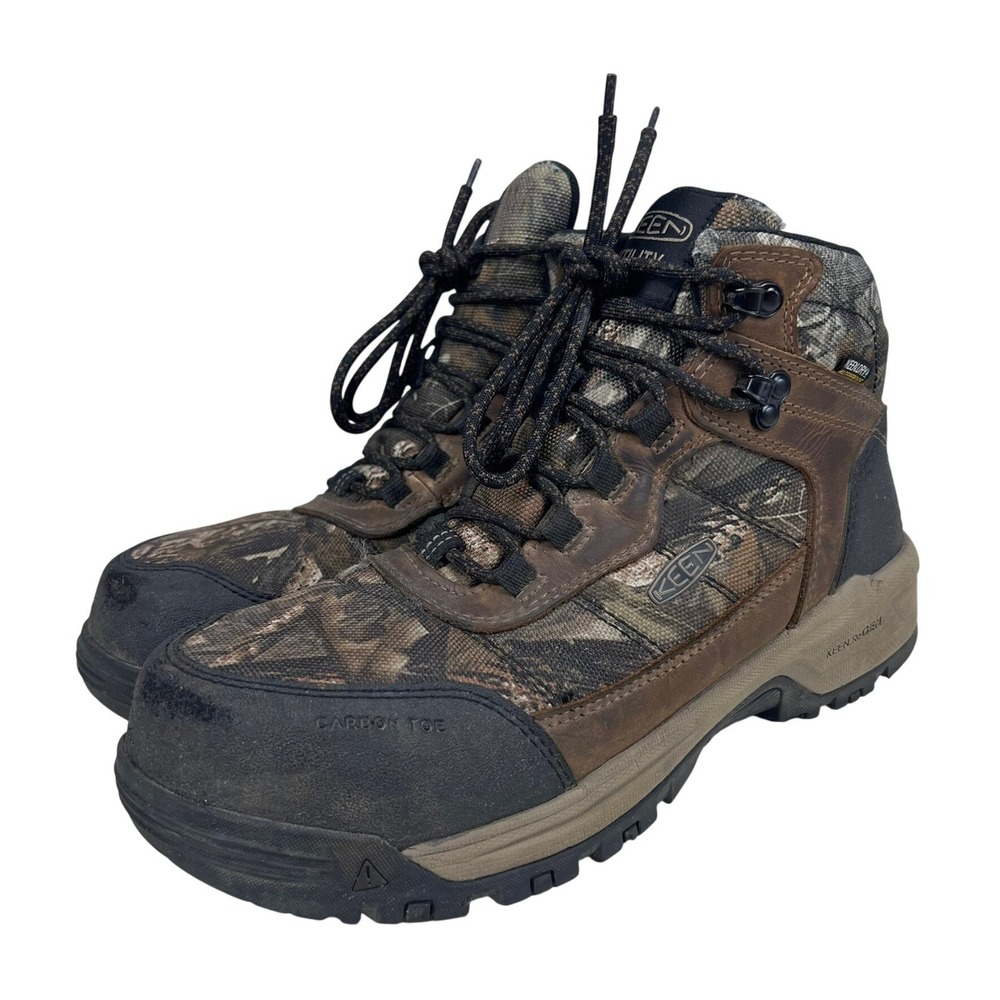 Keen Utility Lansing Mid Camo Waterproof Carbon Toe Work Boots Mens 8 Wide EH SR